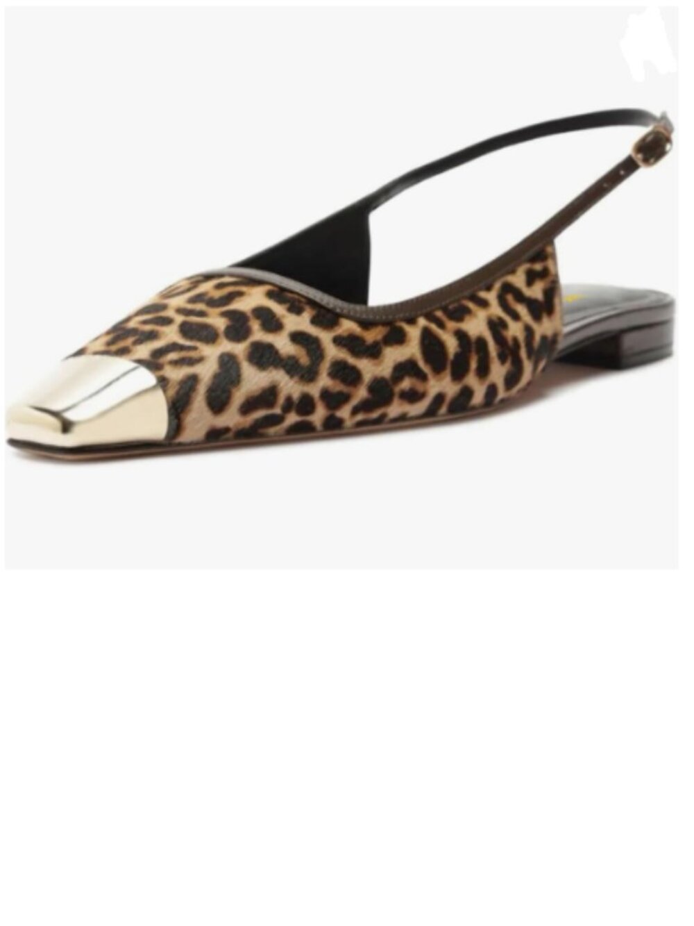 Wo Wagas Leopard Slingback Metallic Cap Toe Pumps Adjustable Strap Buckle Shoes